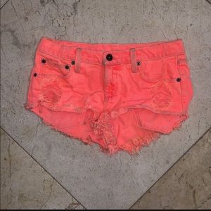 Neon orange shorts